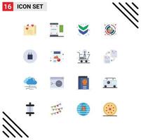 16 Universal Flat Color Signs Symbols of beliefs target valentine hr business Editable Pack of Creative Vector Design Elements