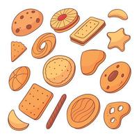colección de galletas dibujadas a mano vector