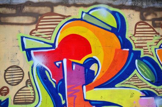 Background image with elements of graffiti pattern. Street art concept photo