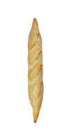 baguette francés aislado sobre fondo blanco. cena al horno foto