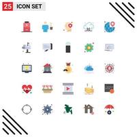 25 iconos creativos, signos y símbolos modernos de almacenamiento, conexión cerebral, mente, elementos de diseño vectorial editables vector