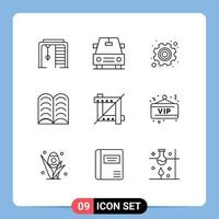 Set of 9 Modern UI Icons Symbols Signs for board graphic labor design learn Editable Vector Design Elements