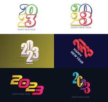 Big Set of 2023 Happy New Year logo text design 2023 number design template vector