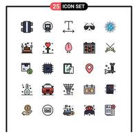conjunto de 25 iconos modernos de la interfaz de usuario signos de símbolos para los elementos de diseño vectorial editables del mundo de la fuente del globo empresarial vector