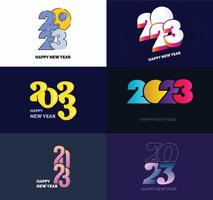 Big Set of 2023 Happy New Year logo text design 2023 number design template vector