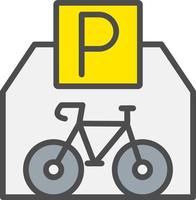 icono de vector de estacionamiento de bicicletas