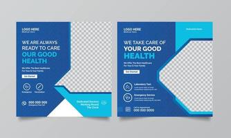 Modern Medical promotion square web banner for social media post template. Elegant Healthcare promo backgrounds. vector