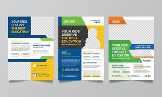Kids Back To School Education Flyer Design. vector