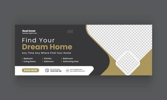 Modern abstract Real estate Social media cover banner. corporate real estate construction cover, banner, social media post, timeline cover, web banner, template design vector