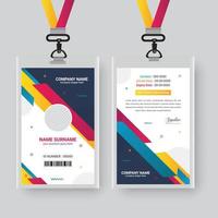 Abstract Simple Gradient Color Id Card Design, Professional Identity Card Vector Template