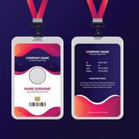 Abstract Simple Gradient Color Id Card Design, Professional Identity Card Vector Template