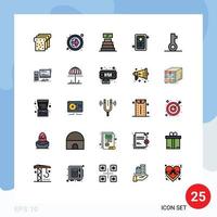 Universal Icon Symbols Group of 25 Modern Filled line Flat Colors of desktop security achievements password key Editable Vector Design Elements