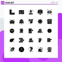 Stock Vector Icon Pack of 25 Line Signs and Symbols for vision eye man business protect Editable Vector Design Elements