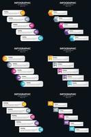 Vector 6 Infographics Pack Presentation slide template 5 Steps cycle diagrams and timelines