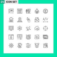 25 Creative Icons Modern Signs and Symbols of office jobless search progress chart Editable Vector Design Elements