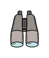 Binoculars icon vector doodle. Optical magnification device, tourist or military binoculars. Isolate on white.