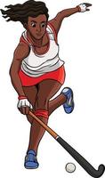 Field Hockey Cartoon Colored Clipart Illustration vector