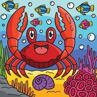 Red Jamaican Crab Marine Animal Colored Cartoon vector