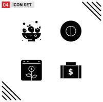 Group of Solid Glyphs Signs and Symbols for berries financial ancient banking bag Editable Vector Design Elements