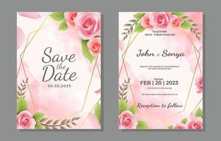 Wedding Invitation Template with Luxury Flower vector