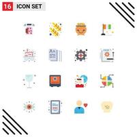 User Interface Pack of 16 Basic Flat Colors of patrick flag fortune festival pot Editable Pack of Creative Vector Design Elements