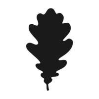 Silhouette oak leaf. Hand drawn autumn vector illustration.