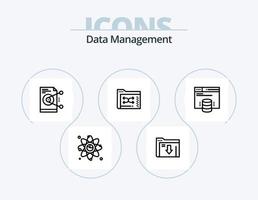 Data Management Line Icon Pack 5 Icon Design. server. data. gear. technology. file vector