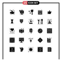 paquete de iconos de vector de stock de 25 signos y símbolos de línea para elementos de diseño de vector editables de navegador de sitio web de carrito de mano de voto