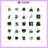 25 User Interface Solid Glyph Pack of modern Signs and Symbols of sweet dessert internet cake school Editable Vector Design Elements