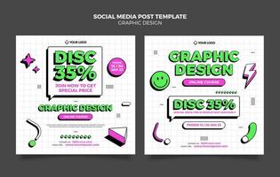 Graphic designer template, design courses template vector