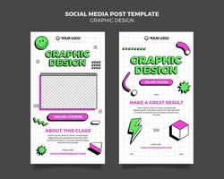 Graphic designer template, design courses template vector