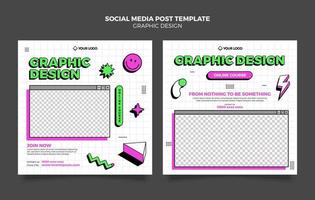 Graphic designer template, design courses template vector