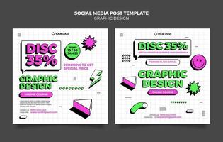 Graphic designer template, design courses template vector