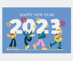 Happy New Year 2023 Background Illustration vector