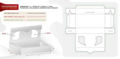 ilustración de una caja de embalaje diseños conceptuales troquelados con imágenes visuales en 3d para pasteles, chocolate, alimentos, panaderías, compartimentos de productos diseños únicos, portapaquetes conceptual minimalista, paquete vector