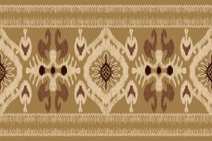 bordado floral ikat paisley sobre fondo marrón.patrón oriental étnico geométrico tradicional.ilustración vectorial abstracta de estilo azteca.diseño para textura,tela,ropa,envoltura,decoración,bufanda. vector