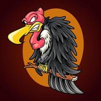Angry vulture bird vector
