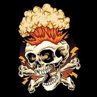 Skull head exploded vector