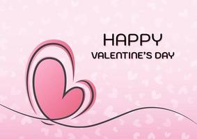 Love hand draw heart pink valentine background vector