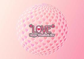Abstract valentine world circles love hearts background vector