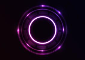 Neon circle purple light line background vector