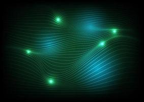 Abstract Digital Green Light Wave Contour Line Background vector