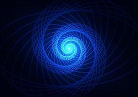 Abstract light line spiral space technology neon center blue background vector