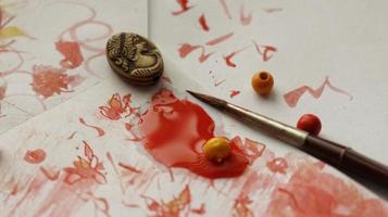 Closeup of A Painting Being Painted In Karachi Pakistan 2023 photo