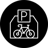 icono de vector de estacionamiento de bicicletas