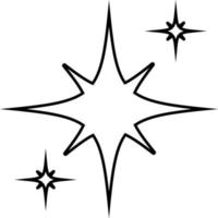 contorno de estrella en negro. vector