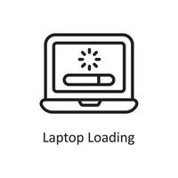 Laptop Loading outline icon Design illustration. Web Hosting And cloud Services Symbol on White backgroung EPS 10 File vector