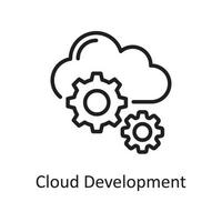 Cloud Development outline icon Design illustration. Web Hosting And cloud Services Symbol on White backgroung EPS 10 File vector