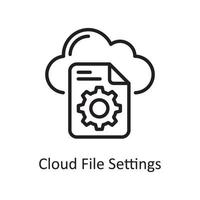 Cloud File Settings outline icon Design illustration. Web Hosting And cloud Services Symbol on White backgroung EPS 10 File vector