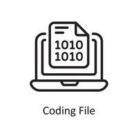 Coding File outline icon Design illustration. Web Hosting And cloud Services Symbol on White backgroung EPS 10 File vector